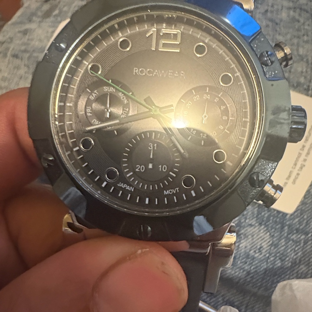 Rocawear Black and Silver Chronograph Men's Watch